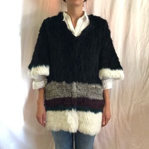 Knitted Rabbit Fur Cardigan
